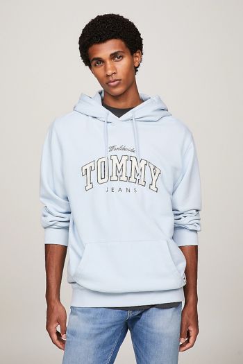 Varsity sweatshirt with hood and men's logo