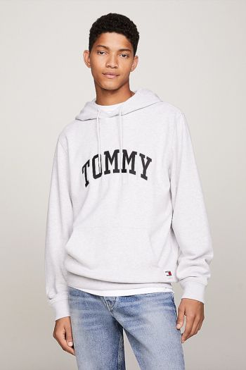 Varsity sweatshirt with hood and men's logo