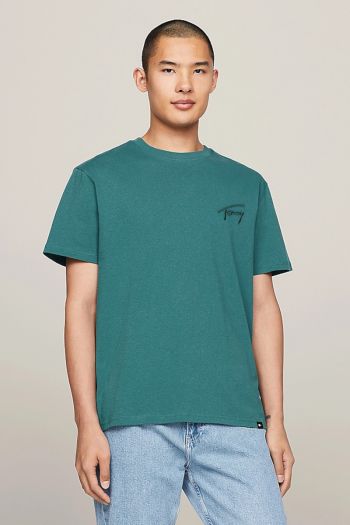 T-shirt con logo ricamato uomo Verde