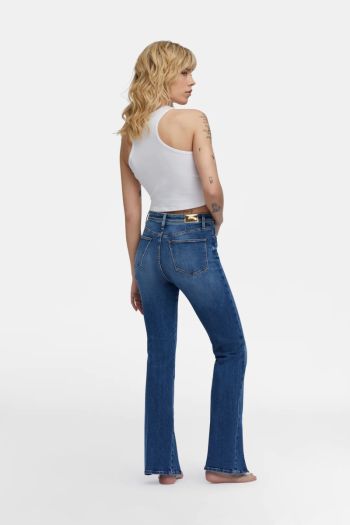 Jeans bootcut split donna Blu