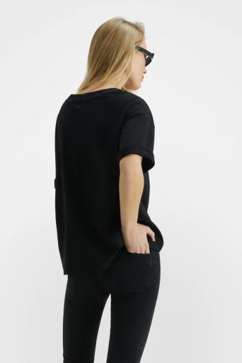 T-shirt over fit donna Nero