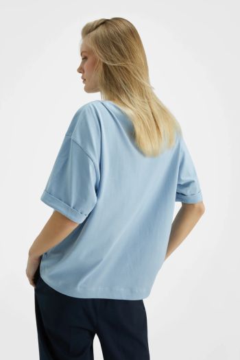 T-shirt over fit donna Azzurro