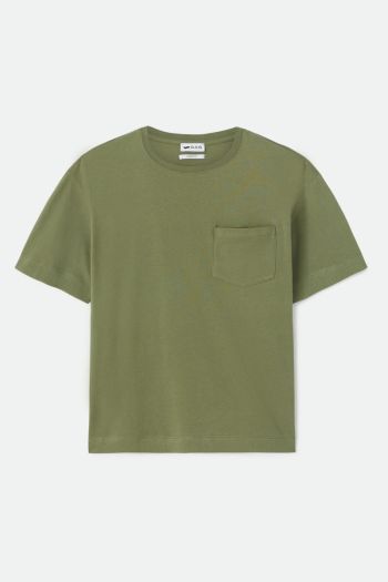 T-shirt in jersey di cotone pesante donna Verde oliva