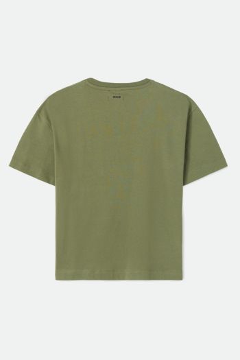 T-shirt in jersey di cotone pesante donna Verde oliva