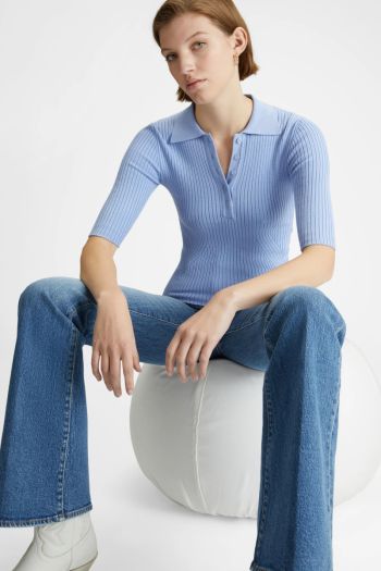 Women's elbow-length polo shirt