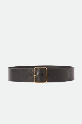 Genuine leather belt with brass buckle for women