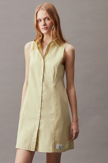 Women's sleeveless cotton shirt dress