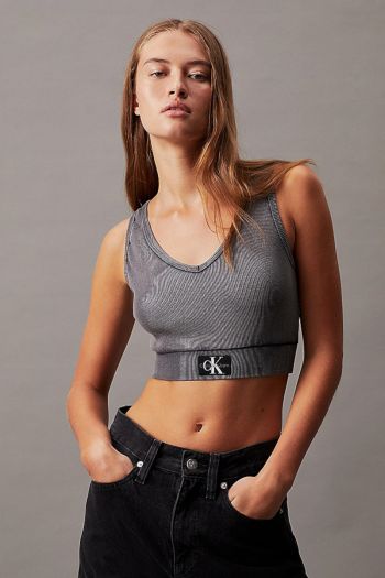Women's washed cotton short top