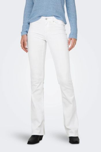 Jeans flared fit donna Bianco