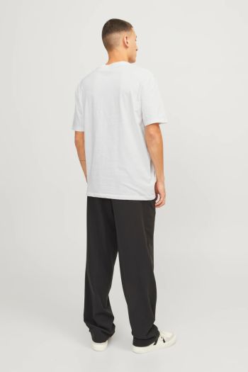 T-shirt con stampa girocollo uomo Bianco