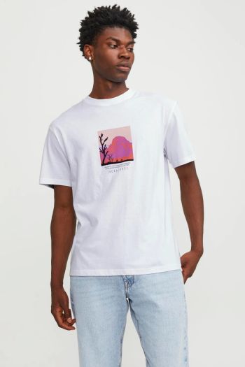 T-shirt stampato girocollo uomo Bianco