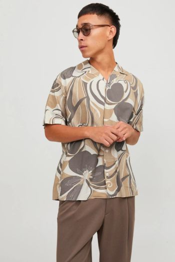 Camicia relaxed fit uomo Beige