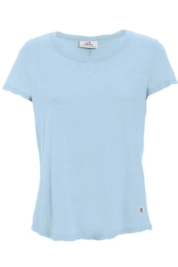 T-shirt in jersey fiammato, donna Azzurro