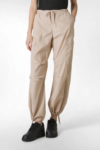 Women's poplin cargo trousers