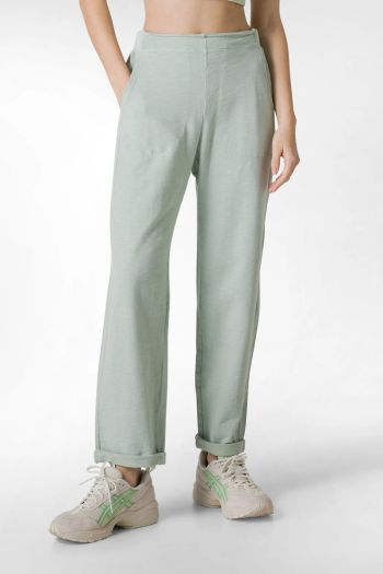 Pantalone in felpa fiammata vintage donna Verde