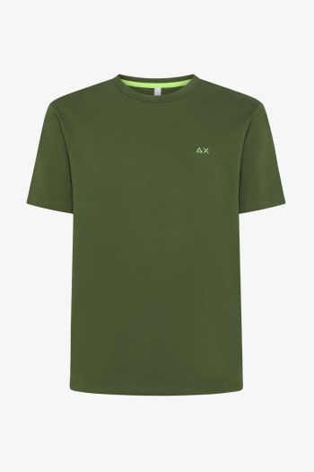 T-shirt con logo fluo uomo Verde oliva