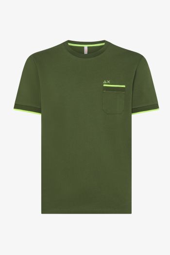 T-shirt con taschina uomo Verde oliva