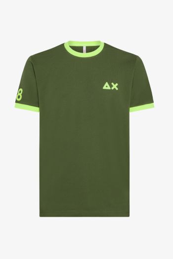 T-shirt con dettagli fluo uomo Verde oliva