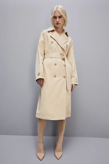 Women's oversized cotton trench coat
