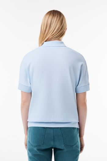 Women's loose-fit polo shirt in fluid pique