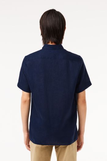 Men's short-sleeved linen shirt