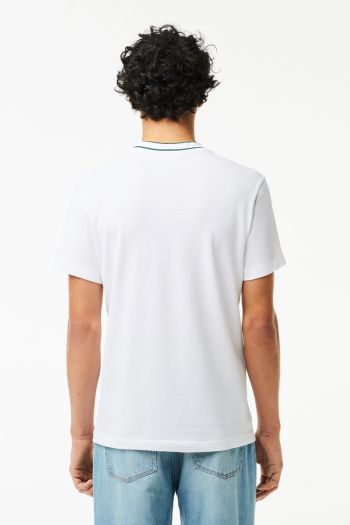 T-shirt in pique' elasticizzato uomo Bianco