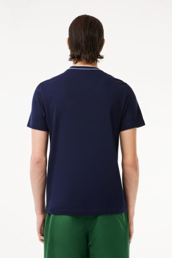 T-shirt in pique' elasticizzato uomo Blu