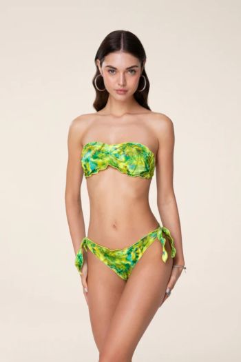 Women's bandeau bikini and adjustable knot briefs