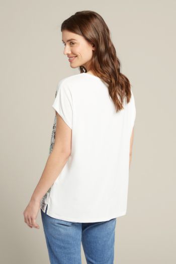 T-shirt stampata in viscosa donna Bianco