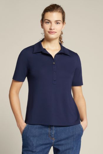 T-shirt modello polo donna Blu
