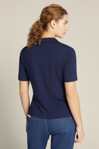 T-shirt modello polo donna Blu