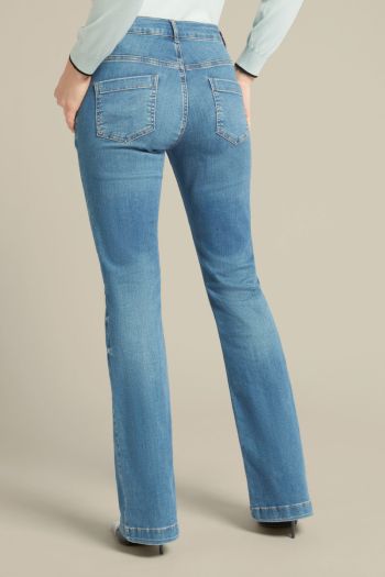 Jeans flare in cotone sostenibile donna Azzurro