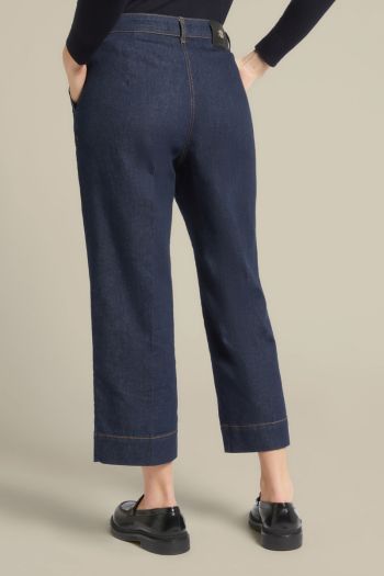 Jeans cropped donna in cotone sostenibile Blu