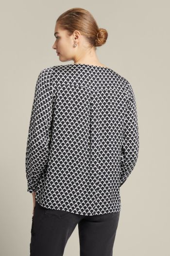 Printed viscose blouse for women