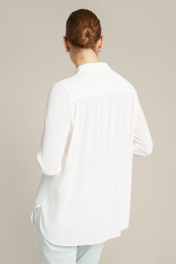Camicia in viscosa con lacci donna Bianco