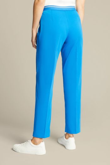 Pantaloni slim in cotone sostenibile donna Blu