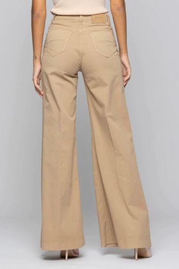 Women's wide leg trousers with buttons