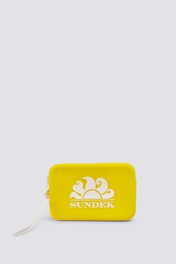Mini rubber clutch bag with women's logo