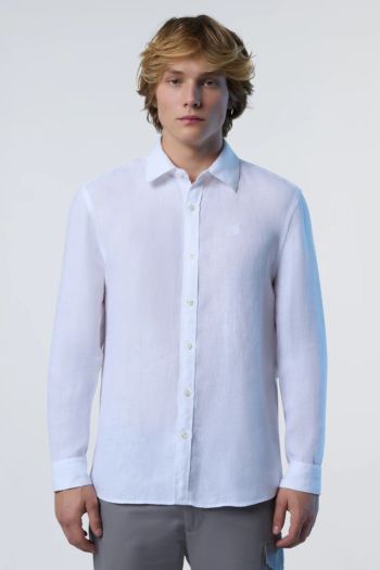 Camicia in lino uomo Bianco