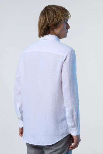 Camicia in lino uomo Bianco