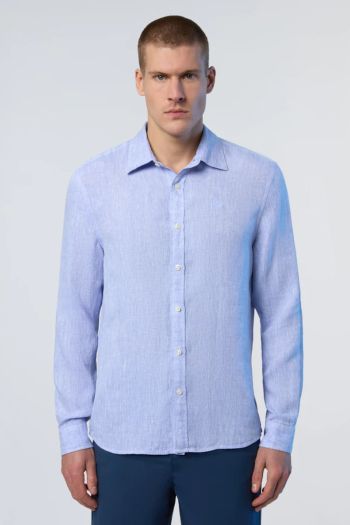 Camicia in lino uomo Azzurro
