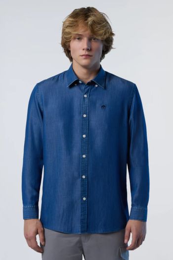 Camicia in denim uomo Blu