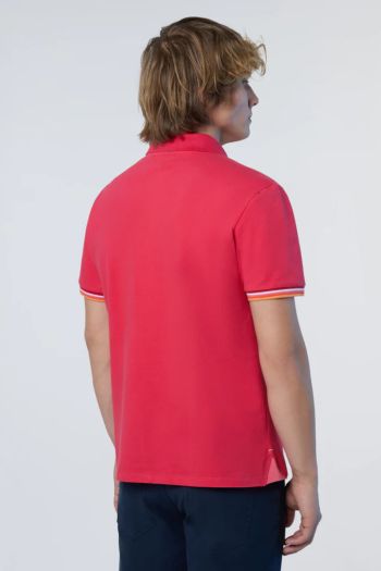 Polo shirt with striped details for men