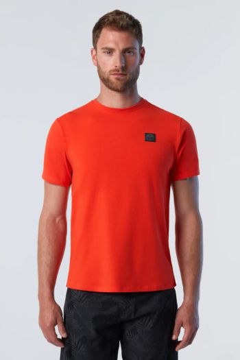 T-shirt con patch North Tech uomo Arancione
