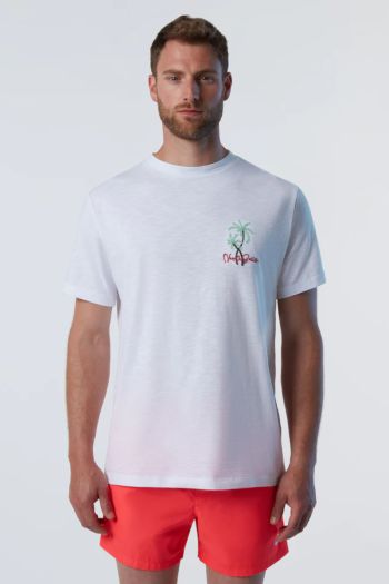 T-shirt con ricamo uomo Bianco