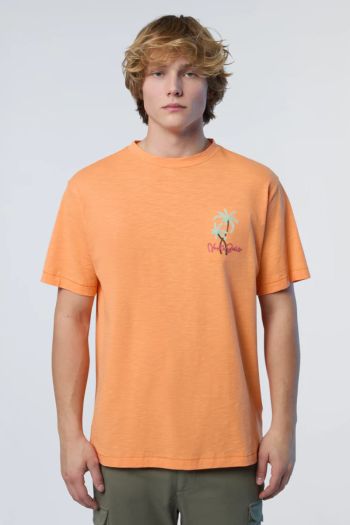 T-shirt con ricamo uomo Arancione