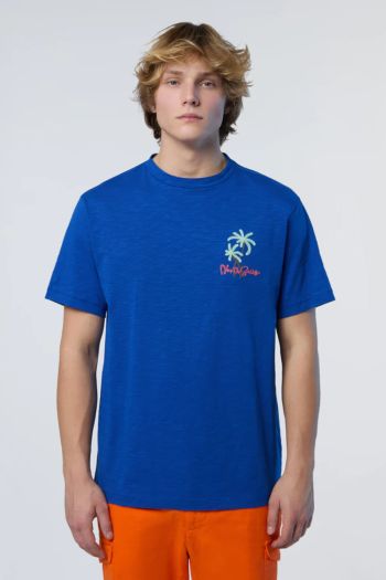 T-shirt con ricamo uomo Blu