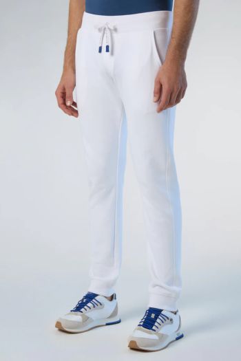 Pantaloni jogging con patch Bianco