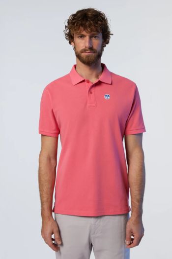 Polo shirt with men's logo patch