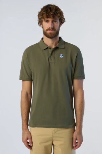 Polo shirt with men's logo patch
